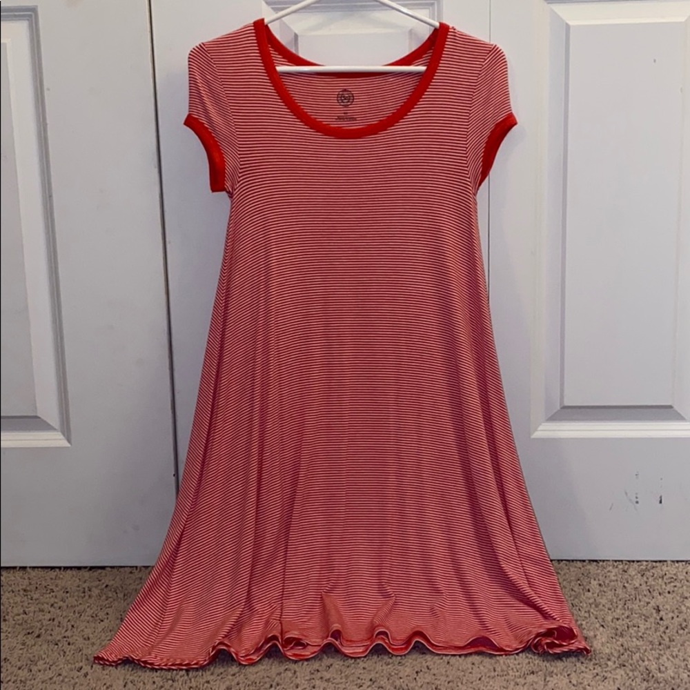 So Red Striped Dress
